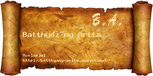 Batthyány Arita névjegykártya